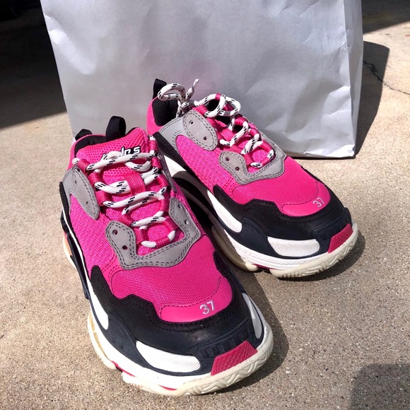 Pink balenciaga triple s sneakers